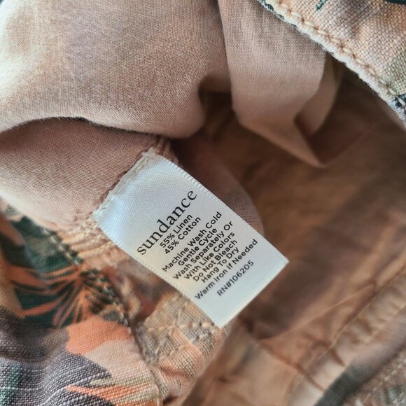 Sundance Cargo Linen Blend Pants Tropical Camo Bermuda Shorts Capri Resort Sz 2 - Picture 8 of 9